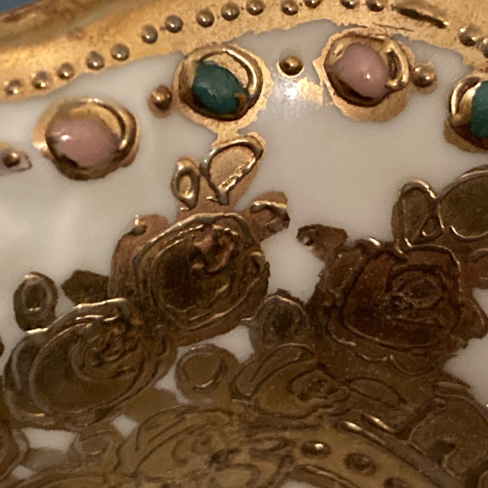 Antique Noritake Nippon Hand Painted Handled Nappy Bowl Early 1900s - Picture 15 of 16